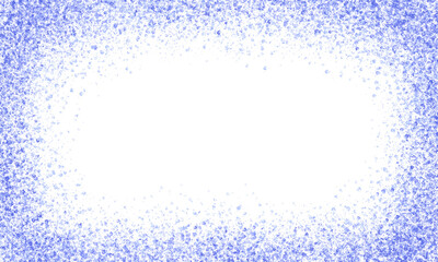 Illustration of a rough blue watercolor style sand brush stroke frame in horizontal orientation on an isolated background. Template for banner, poster, etc.