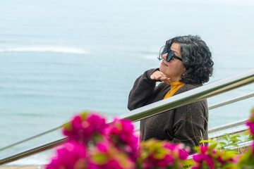 A woman wearing sunglasses