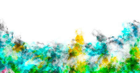 An abstract landscape evokes a sense of vibrant energy and fluidity, with bold strokes of color blending seamlessly to create a captivating visual experience.