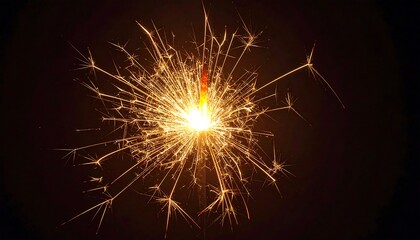 Obraz premium Bright, glowing firework sparkler burning against dark background