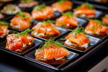 Elegant Salmon Tartare on Banquet Plates