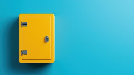 Minimalist safe filled with diversified symbols, modern investment portfolio