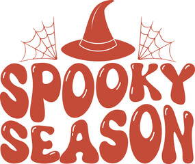 Spooky Season Halloween typography clip art design on plain white transparent isolated background for card, shirt, hoodie, sweatshirt, apparel, card, tag, mug, icon, poster or badge