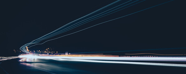 lights of cars with night