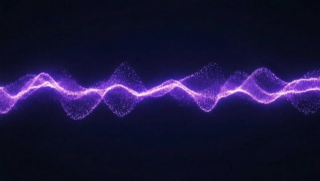 Abstract Purple Energy Wave Visualisation on Dark Background.