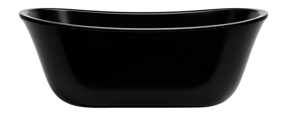 Sleek black acrylic bathtub, making a bold statement in modern home bathrooms.