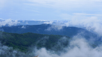 Mountain range and sea of ​​mist, tourist attractions in Hai Tak, Loei Province, Thailand