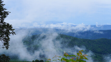 Mountain range and sea of ​​mist, tourist attractions in Hai Tak, Loei Province, Thailand
