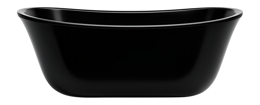 Sleek black acrylic bathtub, making a bold statement in modern home bathrooms.