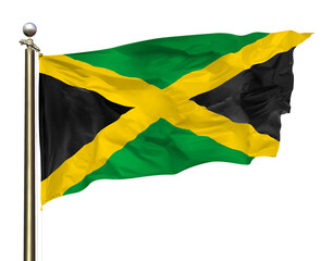 Transparent Background Cutout Isolated Jamaica Black Green Yellow Gold National Flag