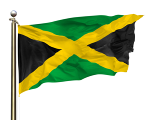 Transparent Background Cutout Isolated Jamaica Black Green Yellow Gold National Flag