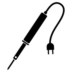 Electric soldering silhouette vector icon,minimalist and modern design,isolated on white background,can be for sign or electric product ideas