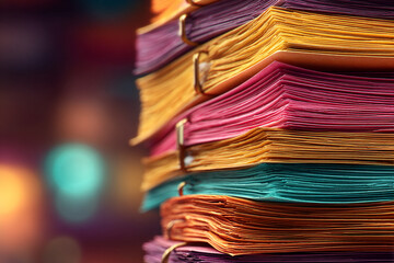 Stack of Office Documents and Files – Paperwork Organization and Business Administration Concept