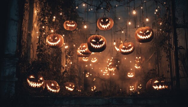 Scary halloween decoration background - Powered by Adobe
