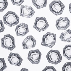 Translucent salt crystals on a light background