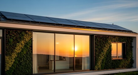 Fototapeta premium sunset over the roof