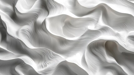 Fototapeta premium Abstract White Wavy Lines: Smooth, Flowing, and Elegant Texture Background