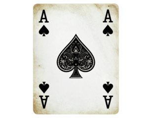 Ace of Spades Playing Card Isolated on Transparent Background PNG