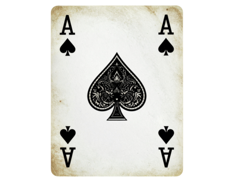 Ace of Spades Playing Card Isolated on Transparent Background PNG