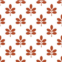 Seamless pattern of autumn leaves repeating floral design nature motif