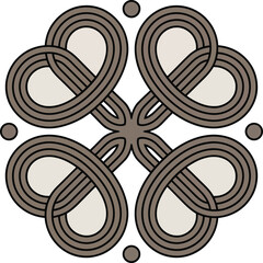 Intricate celtic knot design with abstract floral and decorative geometric symmetry elements