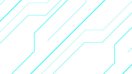 Abstract minimalist futuristic background with light cyan geometric lines . Diagonal and angular line patterns circuit board traces. Sense of technology, precision, and modern design
