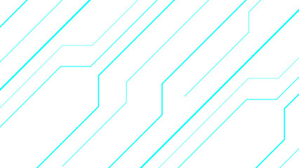 Abstract minimalist futuristic background with light cyan geometric lines . Diagonal and angular line patterns circuit board traces. Sense of technology, precision, and modern design
