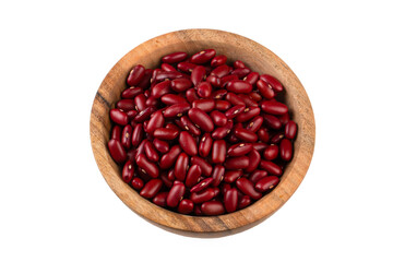 Dried red bean, mexikan bean on the white background