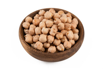 Dried chickpea on the white background
