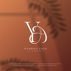 YA initial wedding monogram template logo