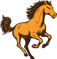 Horse  retro vintage logo illustration design