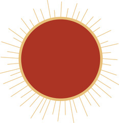red sun retro flat illustration