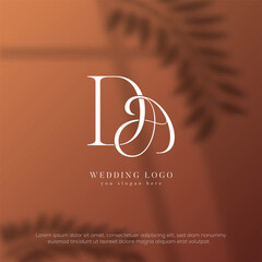 DA initial wedding monogram template logo