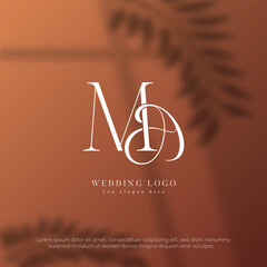 MA initial wedding monogram template logo