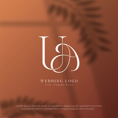 UA initial wedding monogram template logo