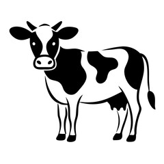 Playful Dairy Cow Illustration for Farm-Themed Blogs, Educational Content, Animal Awareness, and Culinary Articles