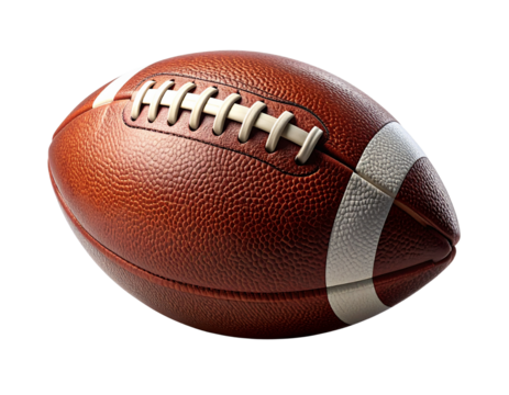 Classic Leather American Football Isolated for Sports and Championship Design on Transparent Background - Powered by Adobe