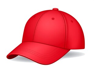 Fototapeta premium A vibrant red baseball cap, rendered in a clean digital illustration