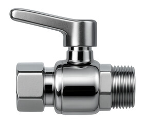 Sleek chrome ball valve with lever handle, ideal for modern kitchen under-sink use.
