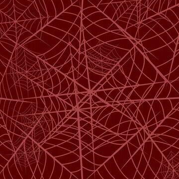 Halloween spider web pattern cobweb on red background