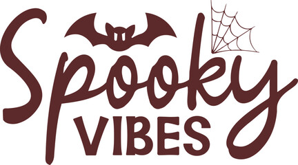 Spooky Vibes Halloween typography clip art design on plain white transparent isolated background for card, shirt, hoodie, sweatshirt, apparel, card, tag, mug, icon, poster or badge