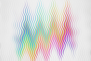 Abstract wavy lines background with rainbow colors isolated on white background for creative design ideas