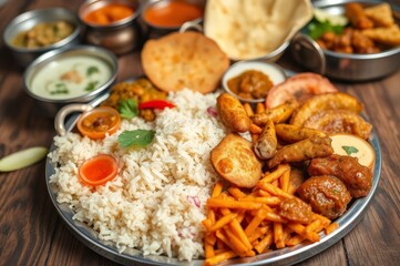Fototapeta premium Traditional Indian Food Platter Display