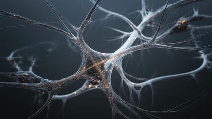 Abstract neural network structure with glowing connections and nodes - Powered by Adobe