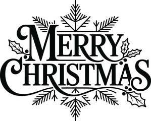 Merry Christmas typography set lettering vector designs 