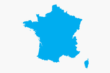 Vector graphic artwork suitable for print and web containing flat detailed map of FRANCE