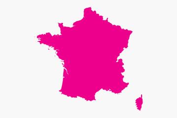 Vector graphic artwork suitable for print and web containing flat detailed map of FRANCE