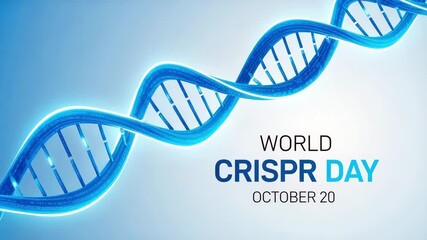 World crispr day illustration with dna structure isolated on white background - Powered by Adobe