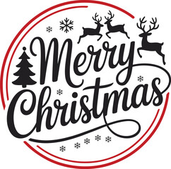 Merry Christmas typography set lettering vector designs 