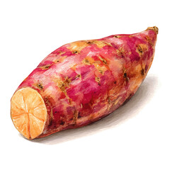 watercolor of Sweet Potato, vector, isolated on a white background.